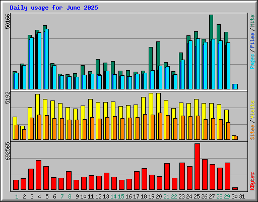 Daily usage for June 2025