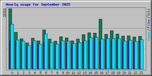 Hourly usage for September 2025