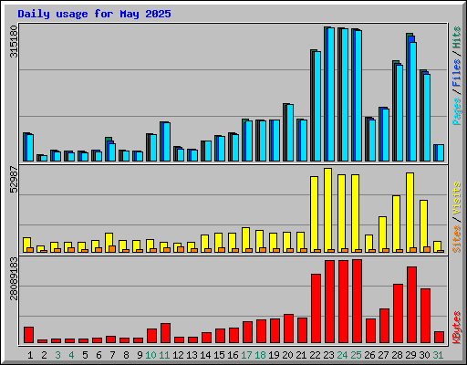Daily usage for May 2025