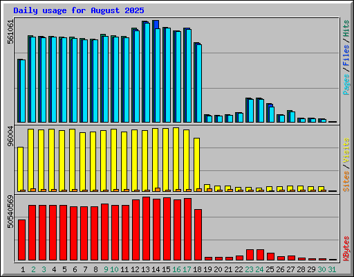 Daily usage for August 2025